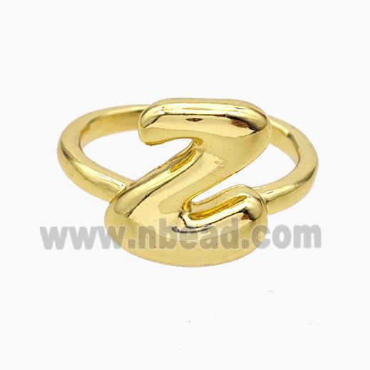 Copper Letter-Z Rings Gold Plated