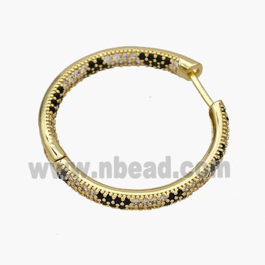 Copper Hoop Earrings Pave Zirconia Gold Plated