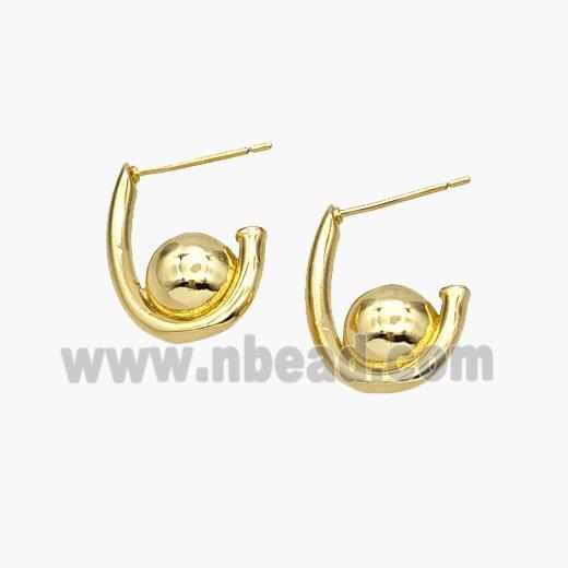 Copper Stud Earrings Gold Plated