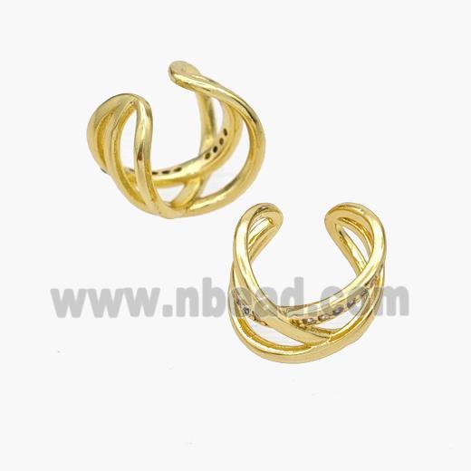 Copper Earring Clip, Gold Plated