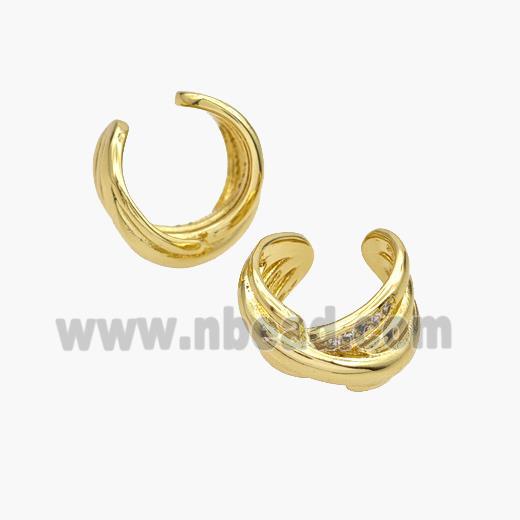 Copper Earring Clip, Gold Plated