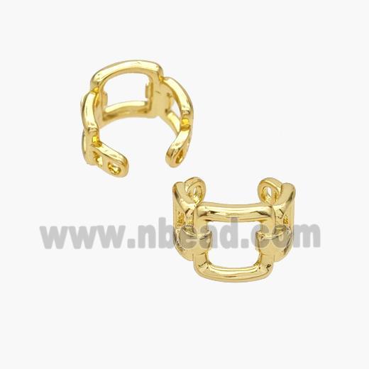 Copper Earring Clip, Gold Plated