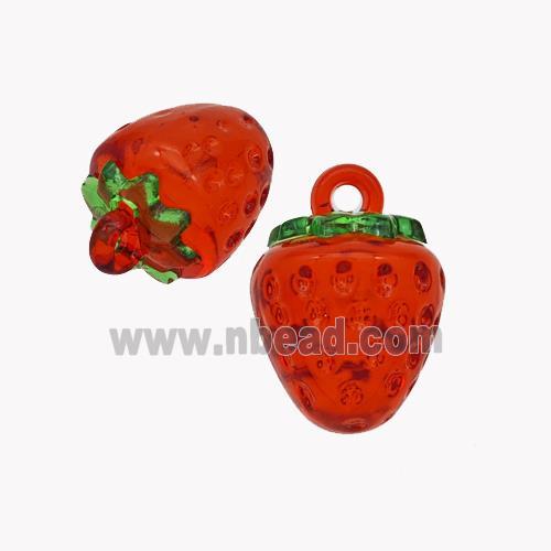 Red Acrylic Strawberry Pendant