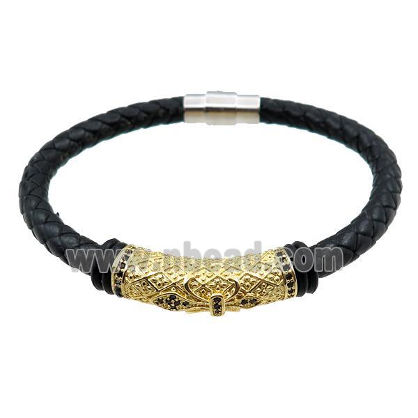 PU leather bracelets with magnetic clasp