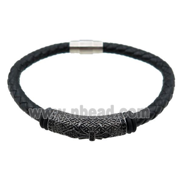 PU leather bracelets with magnetic clasp