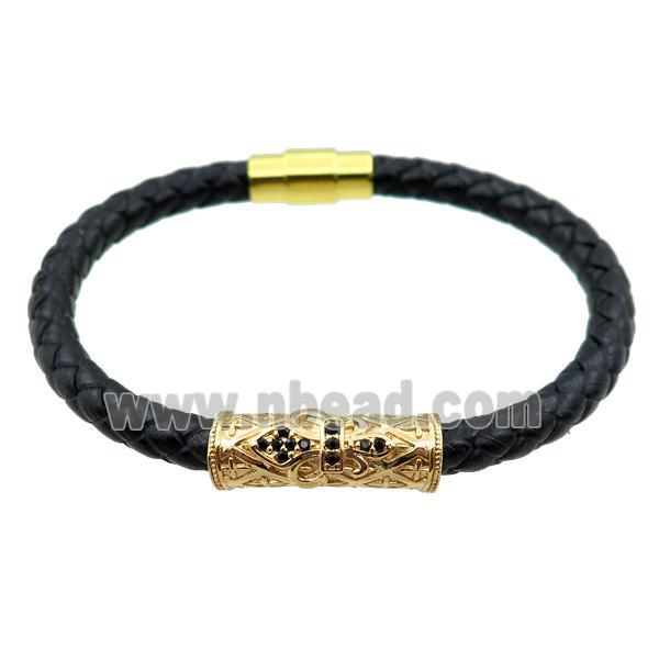 PU leather bracelets with magnetic clasp