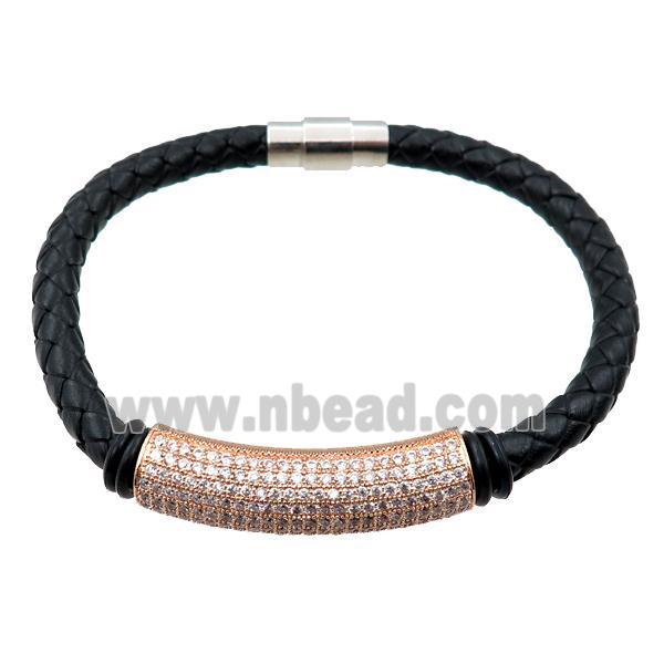 PU leather bracelet with magnetic clasp