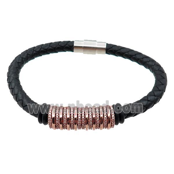 PU leather bracelet with magnetic clasp