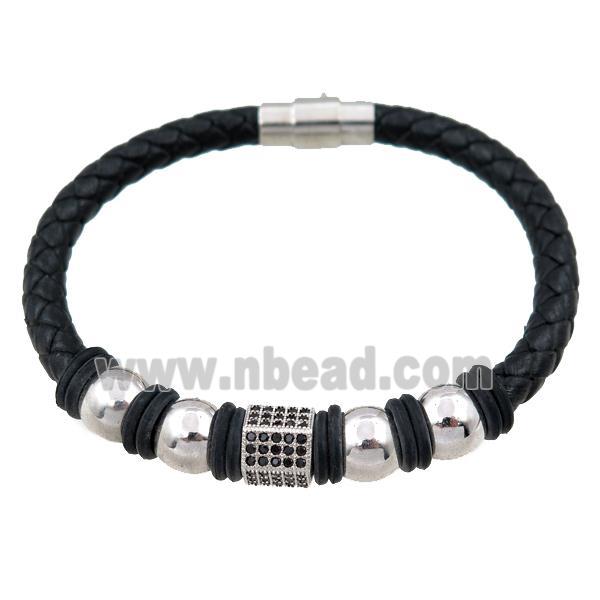 PU leather bracelet with magnetic clasp