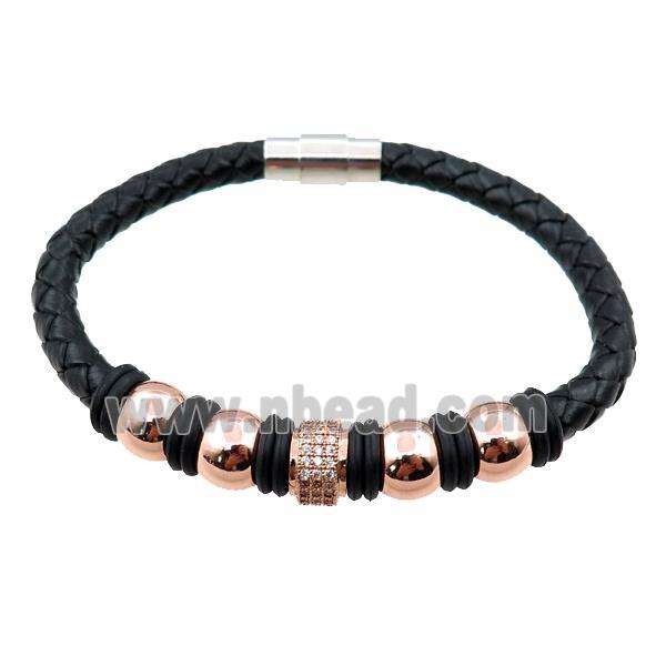 PU leather bracelet with magnetic clasp