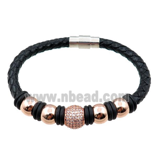 PU leather bracelet with magnetic clasp