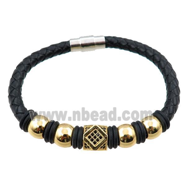 PU leather bracelet with magnetic clasp