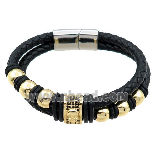 PU leather bracelet with magnetic clasp