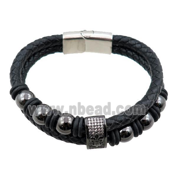 PU leather bracelet with magnetic clasp