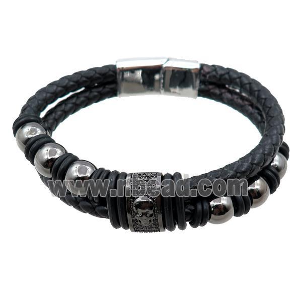 PU leather bracelet with magnetic clasp