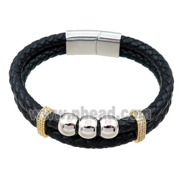 PU leather bracelet with magnetic clasp