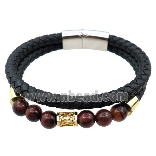 PU leather bracelet with magnetic clasp