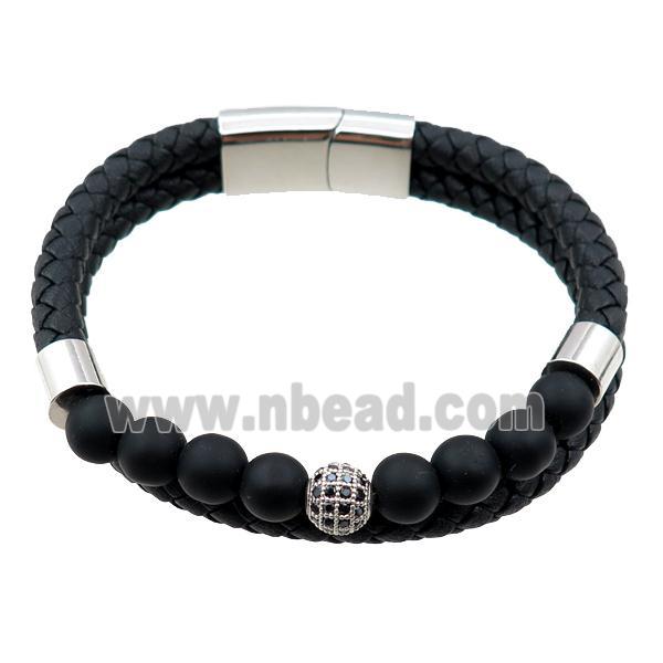 PU leather bracelet with magnetic clasp