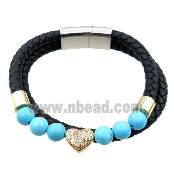 PU leather bracelet with magnetic clasp