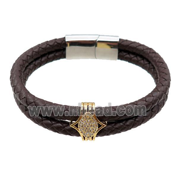 PU leather bracelet with magnetic clasp