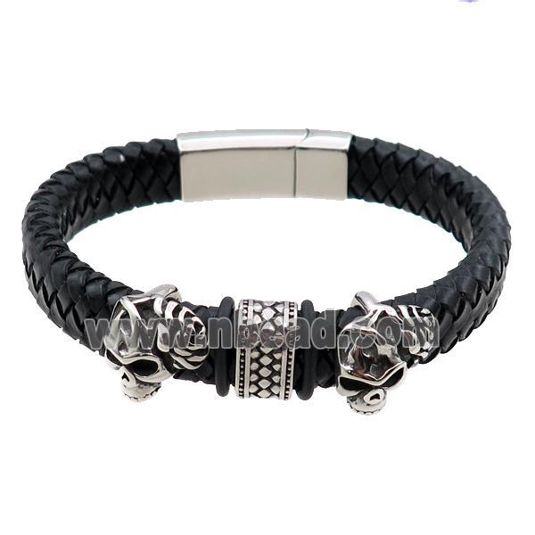 PU leather bracelet with magnetic clasp