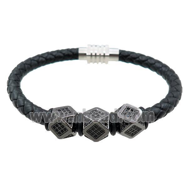 PU leather bracelets with magnetic clasp