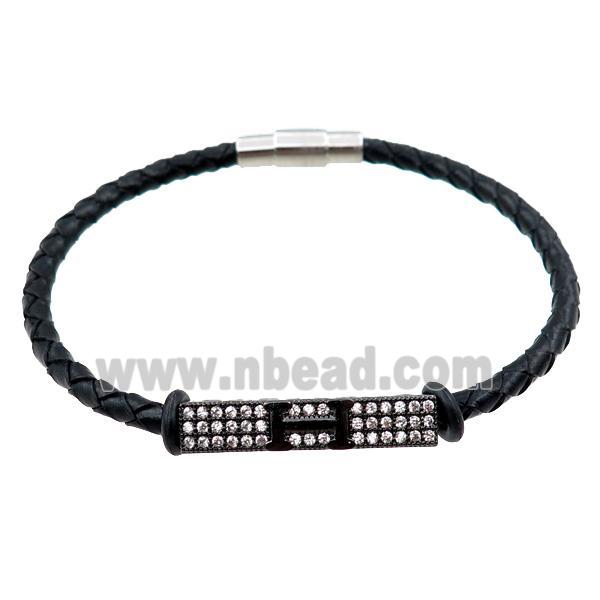 PU leather bracelets with magnetic clasp