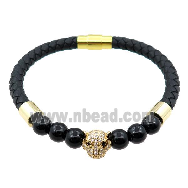 PU leather bracelets with magnetic clasp