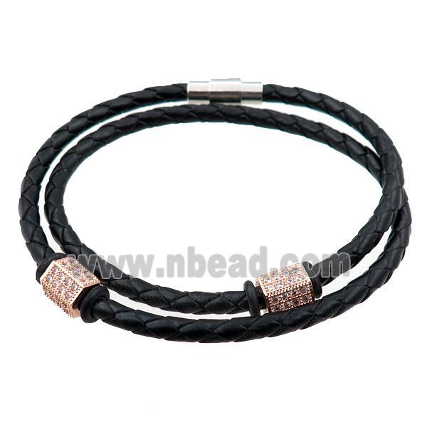 PU leather bracelets with magnetic clasp