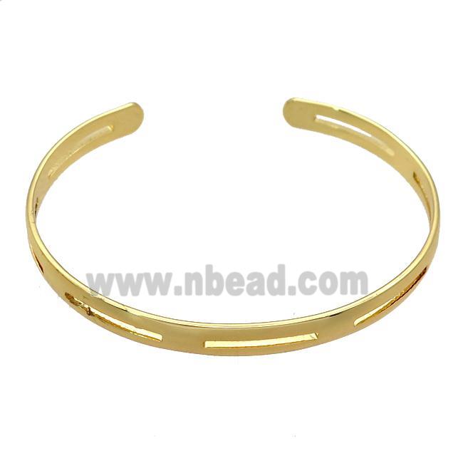 copper adjustable bangle, gold plated