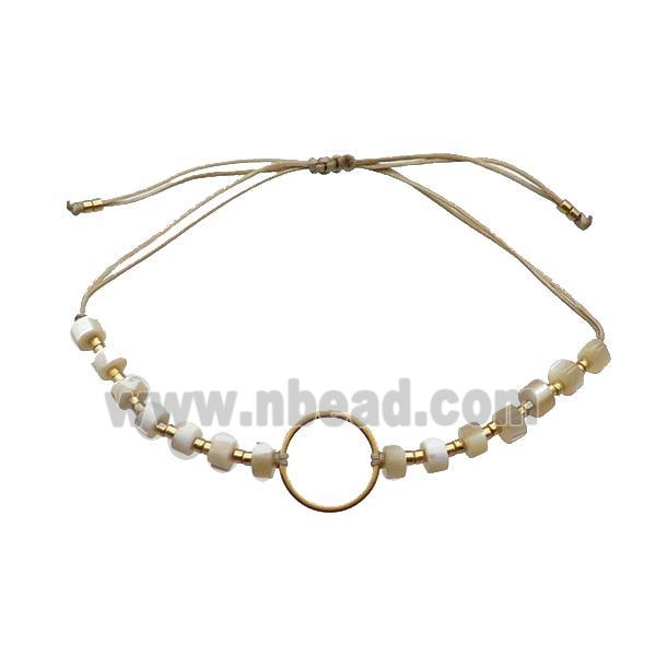 Moonstone Bracelet Heishi Adjustable