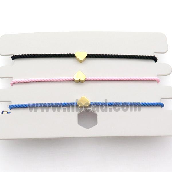 Nylon Bracelet Heart Adjustable Mixed