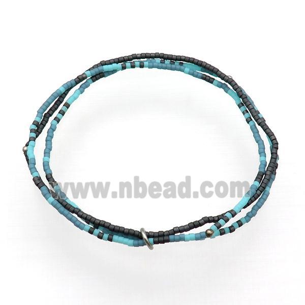 Seed Glass Bracelet 3 Strands Stretchy