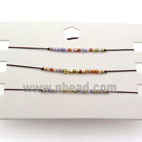 Cubic Zircon Bracelet Adjustable Multicolor