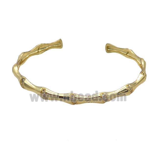 Copper Bangle Pave Zircon Gold Plated