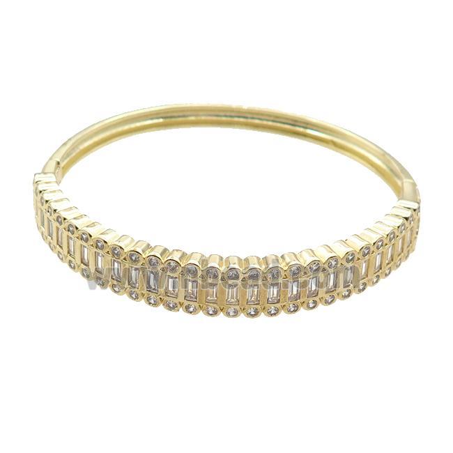 Copper Bangle Pave Zircon Gold Plated