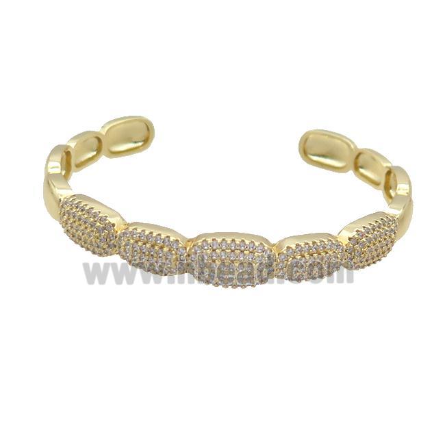 Copper Bangle Pave Zircon Gold Plated