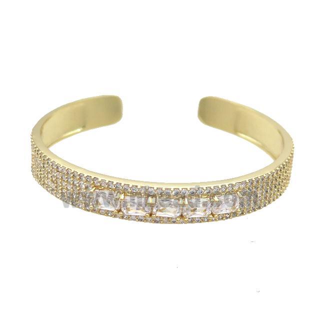 Copper Bangle Pave Zircon Gold Plated