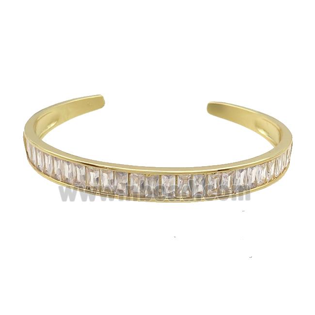 Copper Bangle Pave Zircon Gold Plated