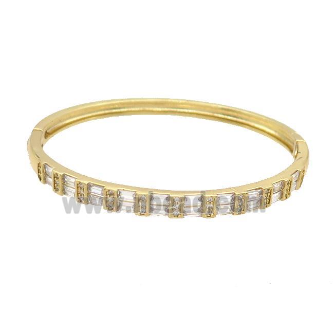 Copper Bangle Pave Zircon Gold Plated