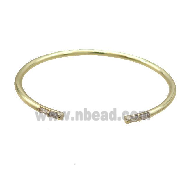 Copper Bangle Pave Zircon Gold Plated