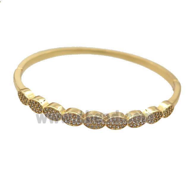 Copper Bangle Pave Zircon Gold Plated