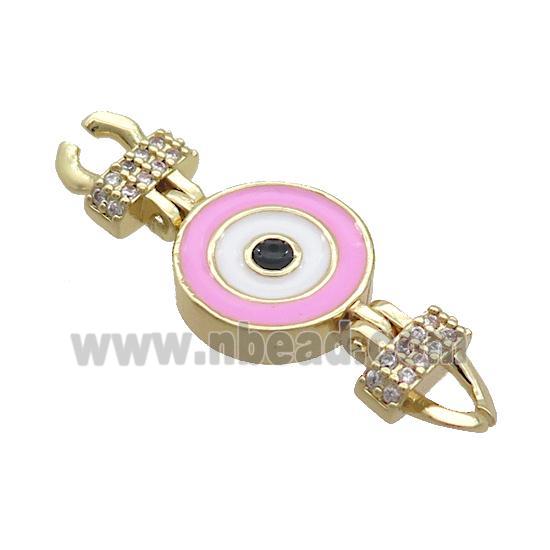 Copper Connectore Pave Zircon Enamel Eye Gold Plated