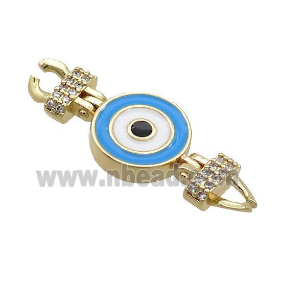 Copper Connectore Pave Zircon Enamel Eye Gold Plated