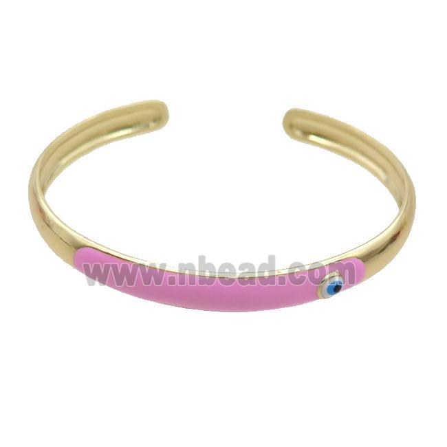 Copper Bangle Pink Enamel Gold Plated