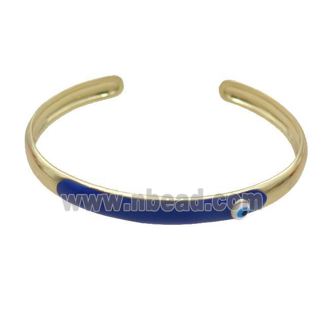 Copper Bangle RoyalBlue Enamel Gold Plated