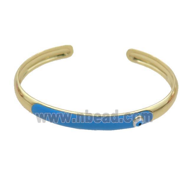 Copper Bangle Blue Enamel Gold Plated