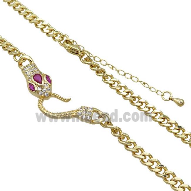 Copper Necklace Chain Snake Gold Plated