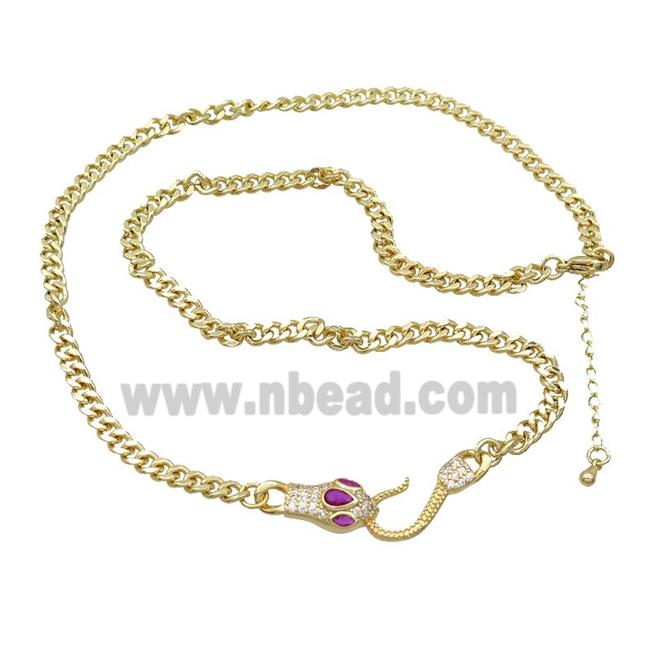 Copper Necklace Chain Snake Gold Plated