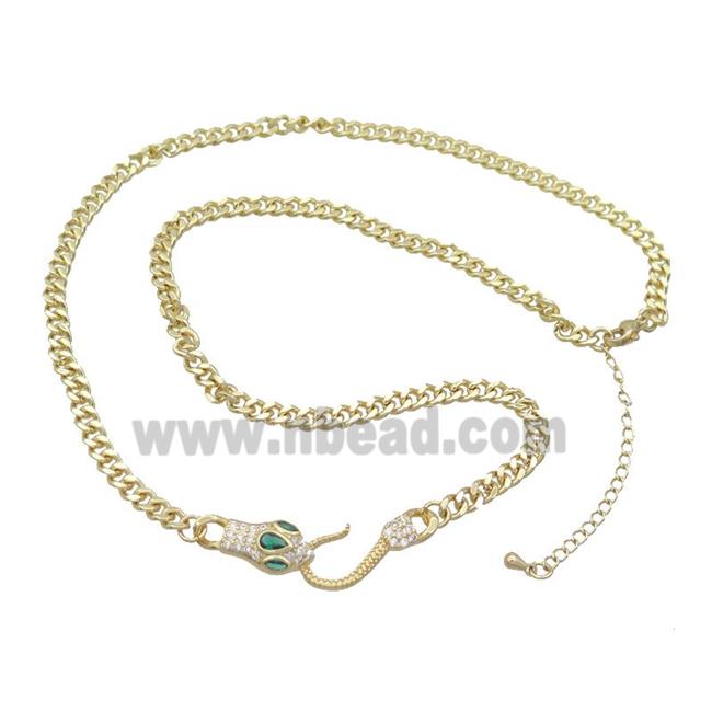 Copper Necklace Chain Snake Gold Plated